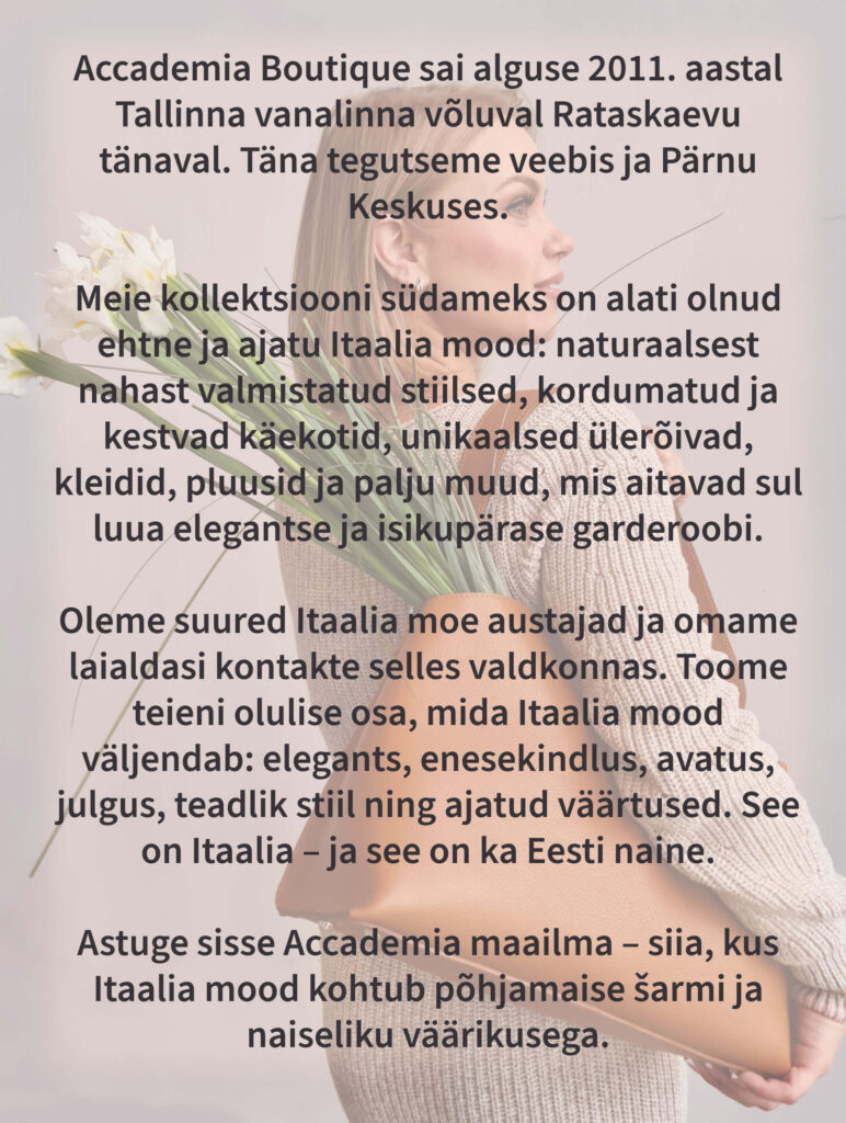 accademia boutique, nahkkotid, itaalia mood